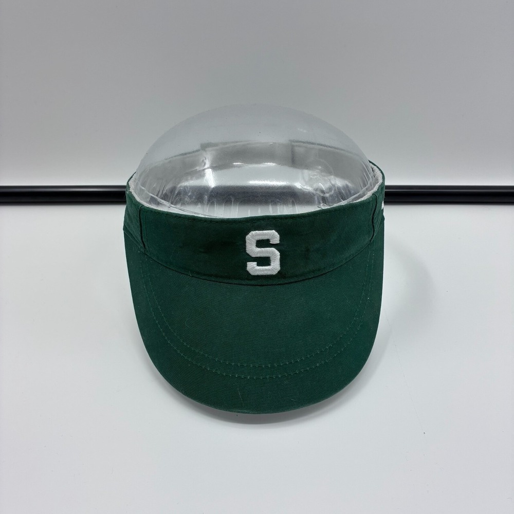 Vintage Michigan State Spartans Visor Hat Cap‎ Strap Back Women's Nike Green MSU
